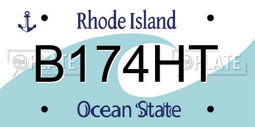 B174HT Rhode Island License Plate
