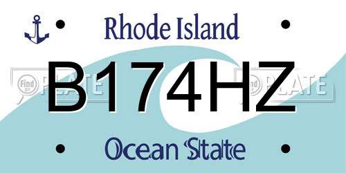 B174HZ Rhode Island License Plate