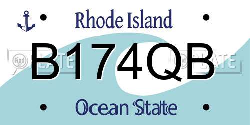 B174QB Rhode Island License Plate