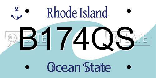 B174QS Rhode Island License Plate