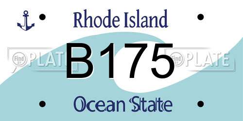 B175 Rhode Island License Plate