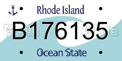 B176135 Rhode Island License Plate