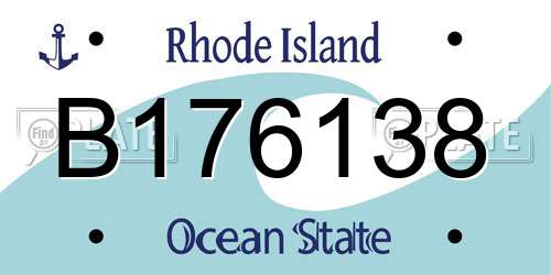 B176138 Rhode Island License Plate