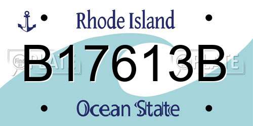 B17613B Rhode Island License Plate