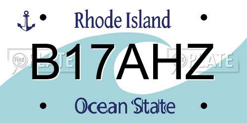 B17AHZ Rhode Island License Plate