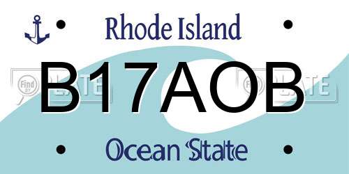 B17AOB Rhode Island License Plate