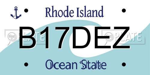 B17DEZ Rhode Island License Plate