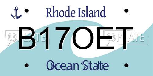 B17OET Rhode Island License Plate