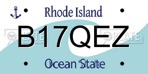 B17QEZ Rhode Island License Plate