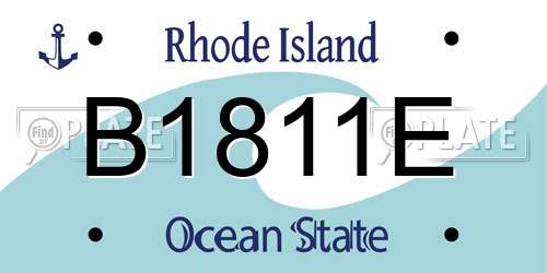 B1811E Rhode Island License Plate