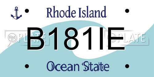 B181IE Rhode Island License Plate