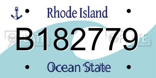 B182779 Rhode Island License Plate