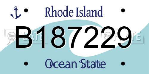 B187229 Rhode Island License Plate