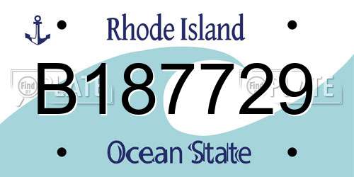 B187729 Rhode Island License Plate