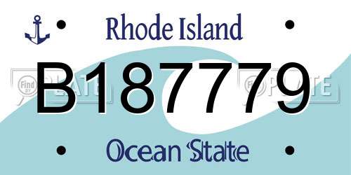 B187779 Rhode Island License Plate