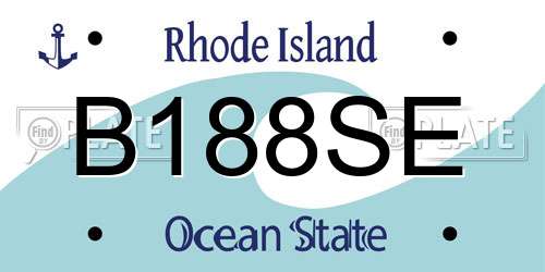 B188SE Rhode Island License Plate