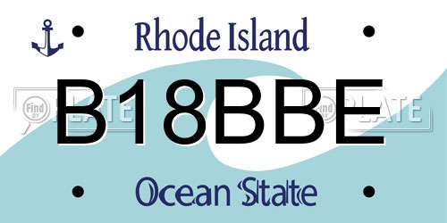B18BBE Rhode Island License Plate