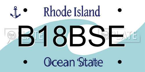 B18BSE Rhode Island License Plate