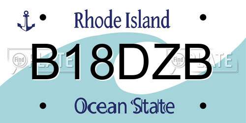 B18DZB Rhode Island License Plate
