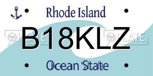 B18KLZ Rhode Island License Plate