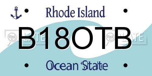 B18OTB Rhode Island License Plate
