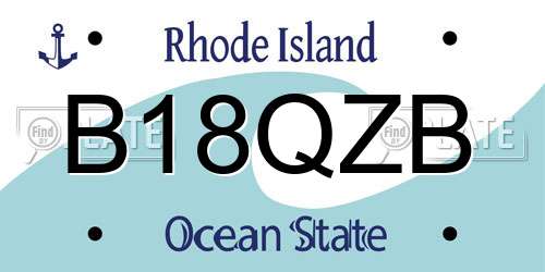 B18QZB Rhode Island License Plate