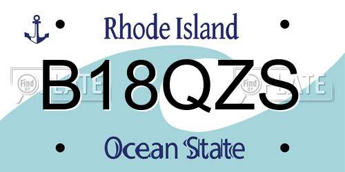 B18QZS Rhode Island License Plate