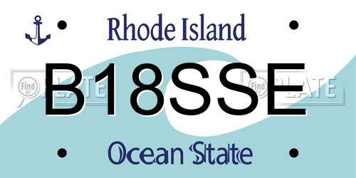 B18SSE Rhode Island License Plate