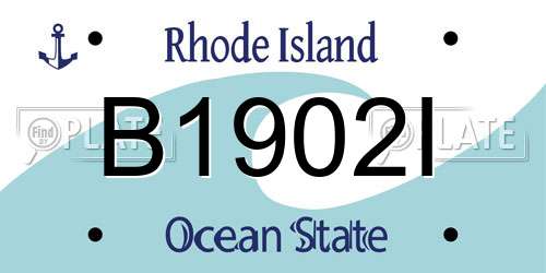 B1902I Rhode Island License Plate