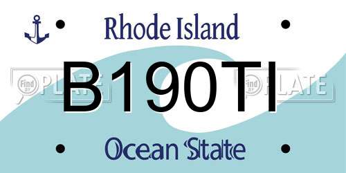 B190TI Rhode Island License Plate