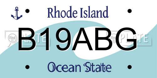 B19ABG Rhode Island License Plate