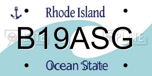 B19ASG Rhode Island License Plate