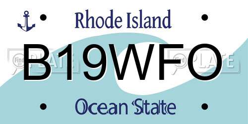 B19WFO Rhode Island License Plate
