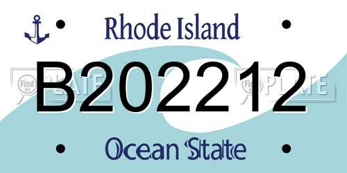 B202212 Rhode Island License Plate