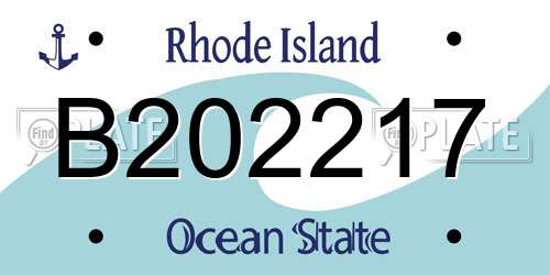 B202217 Rhode Island License Plate