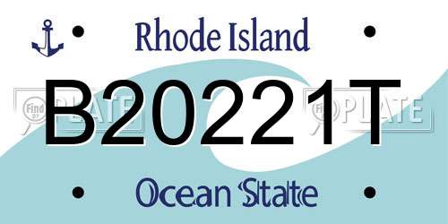B20221T Rhode Island License Plate