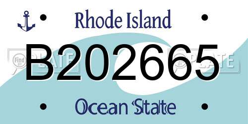 B202665 Rhode Island License Plate