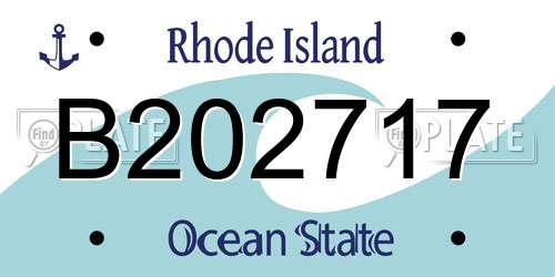 B202717 Rhode Island License Plate