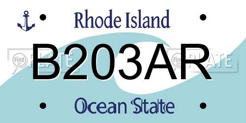 B203AR Rhode Island License Plate