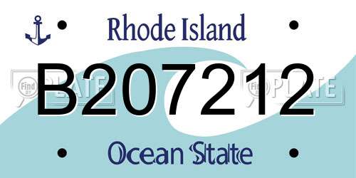 B207212 Rhode Island License Plate