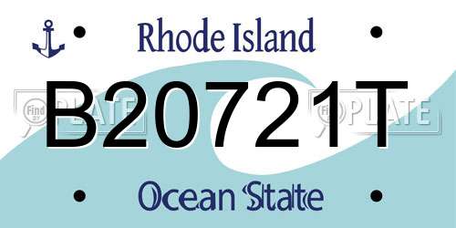 B20721T Rhode Island License Plate