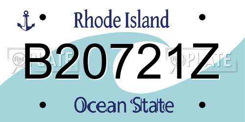 B20721Z Rhode Island License Plate