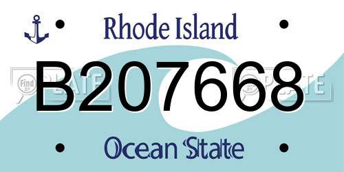 B207668 Rhode Island License Plate