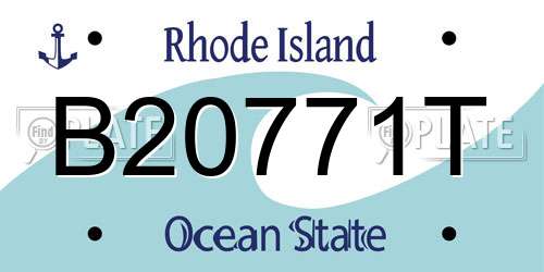 B20771T Rhode Island License Plate