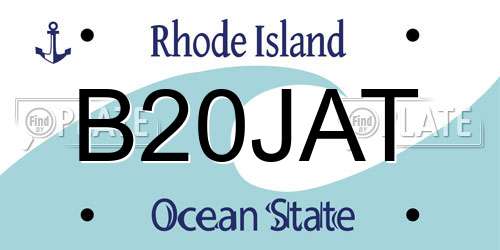 B20JAT Rhode Island License Plate