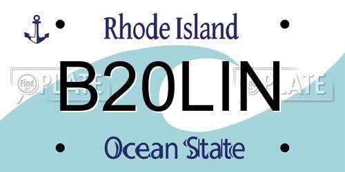 B20LIN Rhode Island License Plate