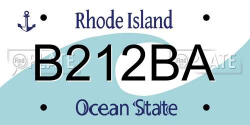 B212BA Rhode Island License Plate