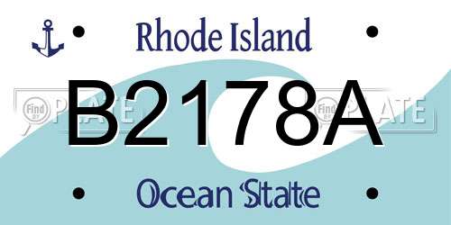 B2178A Rhode Island License Plate