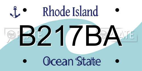 B217BA Rhode Island License Plate
