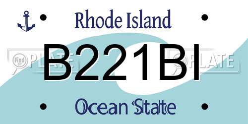 B221BI Rhode Island License Plate